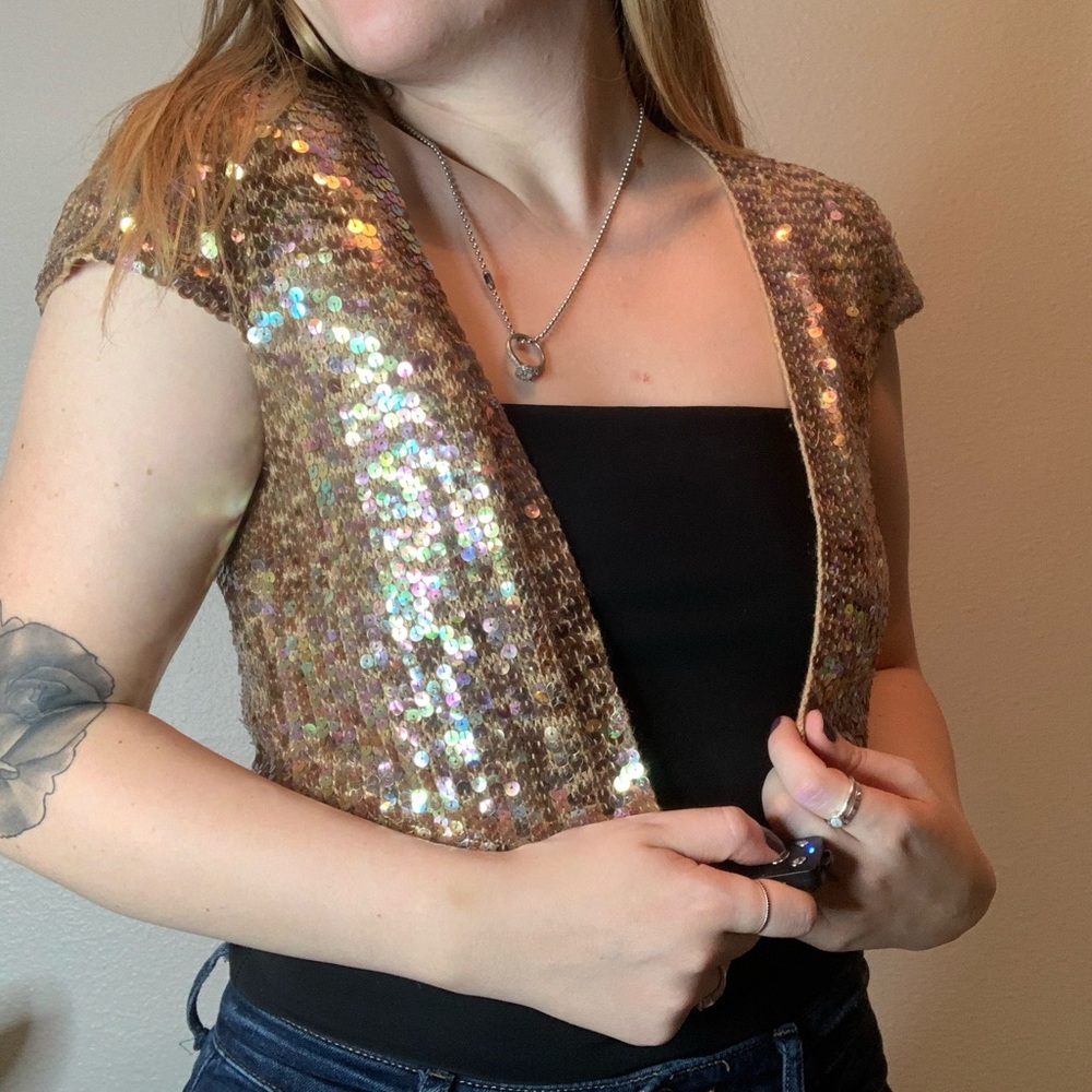 Sequin Crop Sweater/Top